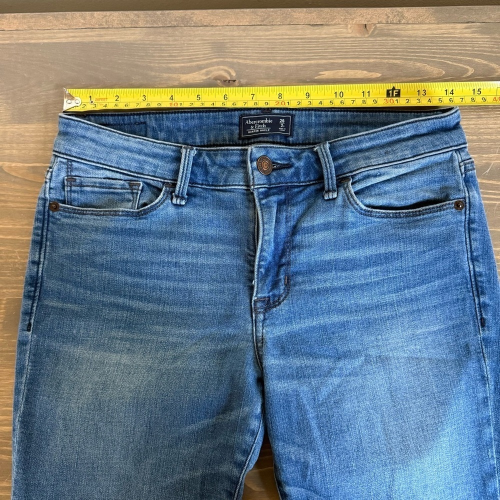 Abercrombie & Fitch Women's 26/2S Short Blue Harper Ankle‎ Raw Hem Skinny Jean - Picture 8 of 10